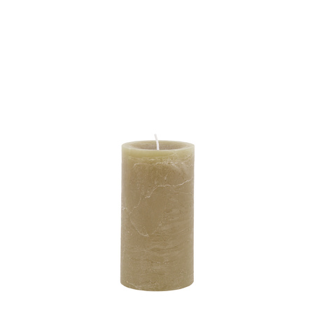 Pillar Candle Rustic Olive (2pk) 70x70x130mm