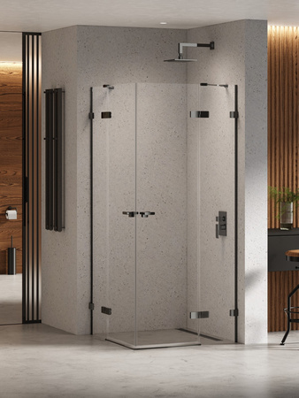 Kabina prysznicowa EVENTA BLACK CHROME 2D prostokątna 120x80x200 szkło czyste 8mm Active Shield 2.0