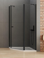 KABINA NEW SOLEO BLACK ASYMETRYCZNA U 100x80x195 CZYSTE 6mm ACTIVE SHIELD