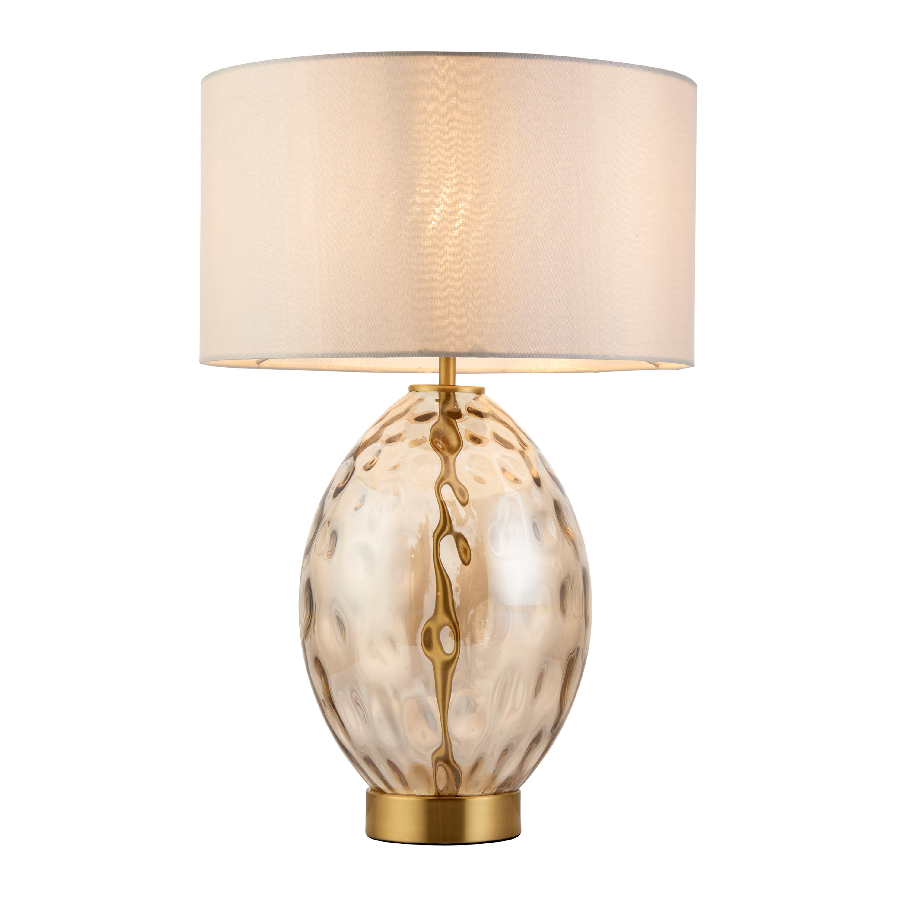 Lampa stołowa Elin – szampańska, 35 × 35 × 53,5 cm
