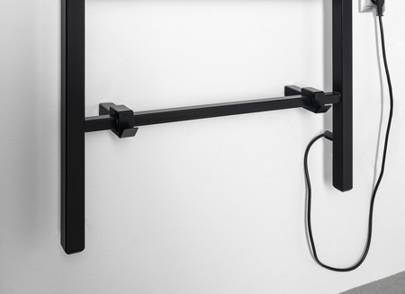 BARBO elektryczna suszarka na ręczniki, kwadratowa, 600x1600mm, 160 W, czarny mat