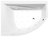 TANDEM L wanna z hydromasażem, 170x130x50cm, Highline Hydro-Air, chrom