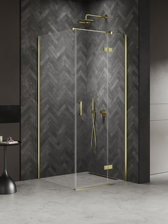 Kabina NESTA LIGHT GOLD 1D prostokątna P 120x100x200 czyste 6mm Active Shield 2.0