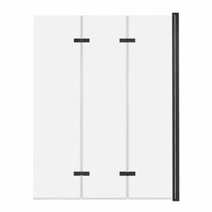 Parawan nawannowy 3-panelowy składany SAJNO 120 cm Czarny
