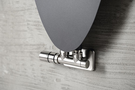 TWIN zestaw przyłączeniowy zespolony termostatyczny, lewy, stal nierdzewna mat