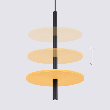 Lampa wisząca FELTRO 1 czarna/żółta