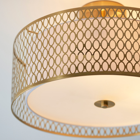 Lampa sufitowa Cordero – złota / biała, 43 × 43 × 26 cm