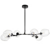 Lampa wisząca MODERN ORCHID-6 transparentno czarna 130 cm