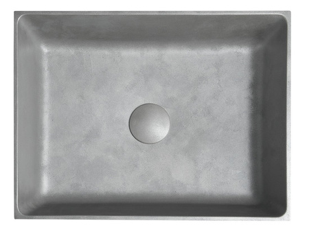 FORMIGO umywalka betonowa nablatowa, 47,5x36,5cm, srebrny mat