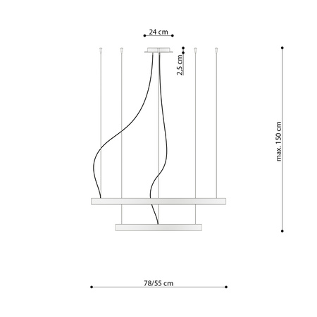 Żyrandol RIO 2 55/78 zielona oliwka LED 3000K