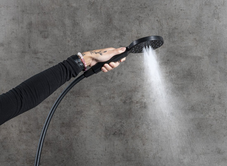 PAX zestaw prysznicowy z baterią dźwigniową, czarny mat