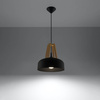 Lampa wisząca CASCO czarna/naturalne drewno