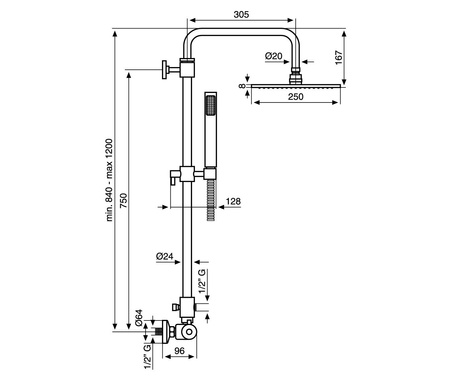 Kolumna natryskowa termostatyczna-Emmevi Rubinetterie/Piper