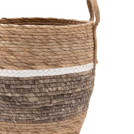 Woven Storage Basket Contrast Stripe S/2 D340mm