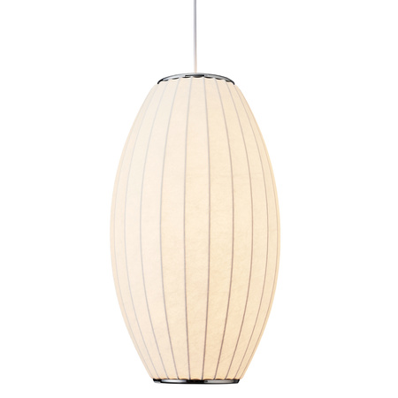 Lampa wisząca SILK BARREL biała 60 cm - nowoczesna i minimalistyczna