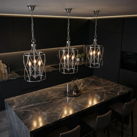 LAMPA SUFITOWA ART DECO CHROMOWANA ELMONT W3