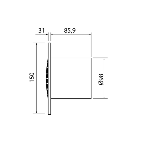 B-10 PLUS wentylator łazienkowy, 15W, wylot 100mm, biały