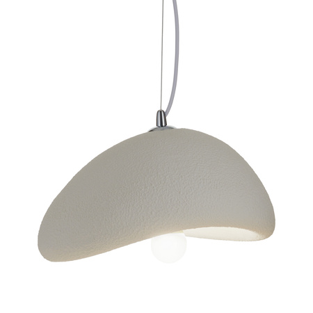 Lampa wisząca STONE 30 cm - biała lampa w stylu japandi