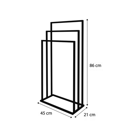 Stojak na ręczniki 450x860x210mm, czarny mat