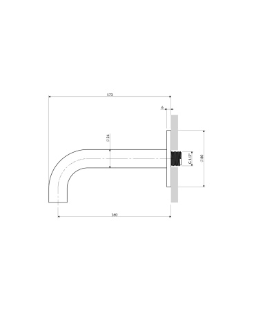 Y wylewka wannowa ścienna, biały mat