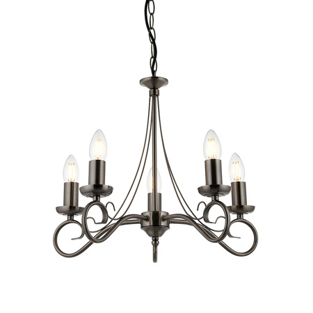 Trafford 5 Pendant Light Antique Silver