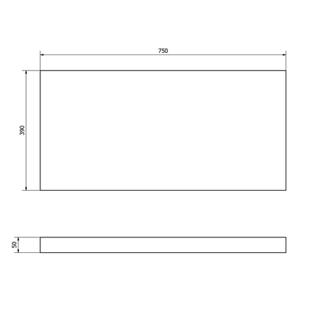 AVICE blat pod umywalkę 75x39cm, grubość 5cm, Cement