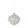 White Opaque Beaded Onion Baubles (3pk) 80mm Dia