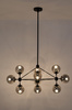 MOOSEE lampa wisząca PLANETARIO 10 czarna - klosze dymione