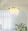 Lampa wisząca GLORIA  40 cm - żyrandol LED, kryształowo-złoty