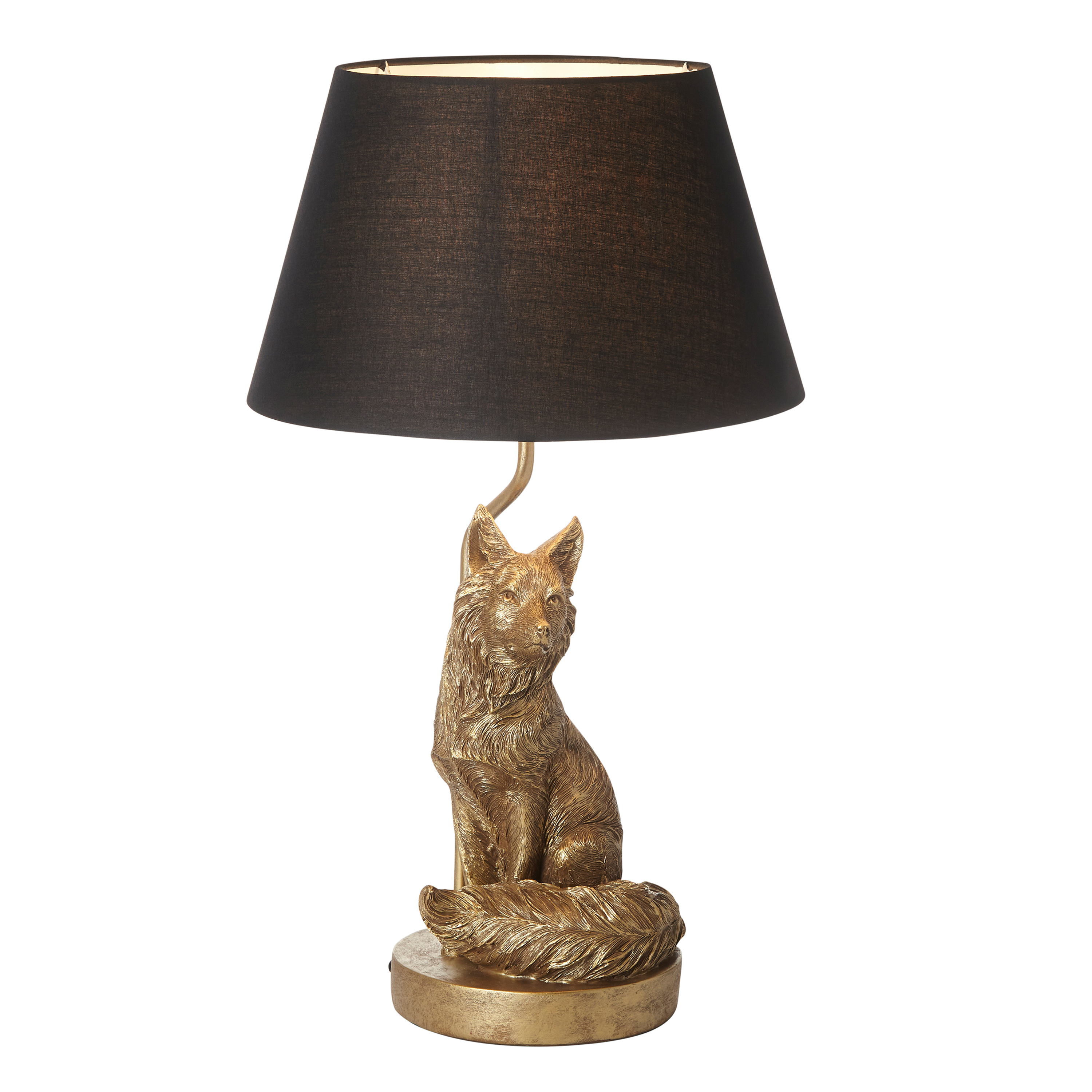 Lampa stołowa Fox – złota, 30 × 30 × 53 cm
