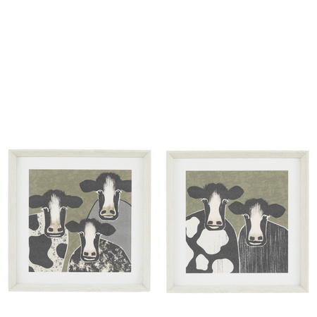 Obraz w ramie „Animal Antics I” – zielony, 40 × 4 × 40 cm, zestaw 2 szt.