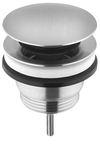 MINIMAL odpływ umywalkowy 5/4”, click-clack, duży korek, stal nierdzewna mat