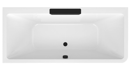 CASCATA L MONOLITH wanna prostokątna 180x80x60, kaskada czarna