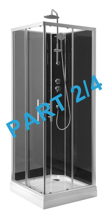 GRANVIK boks prysznicowy 800x800x2180mm element 2/4 szkło stałe i przesuwne, czyste
