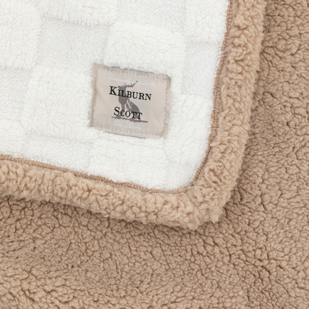 Oakley Checked Sherpa Throw Cream 1400x1800mm