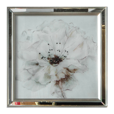 White Peony Framed Art 590x590mm