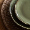 Organic Beaded Side Plate Olive (4pk) D220mm
