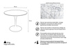 Stół TULIP MARBLE 90 CARRARA biały -      marmur, metal
