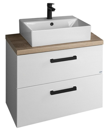 VEGA zestaw łazienkowy, szerokość 82,5 cm, biały/dąb platin