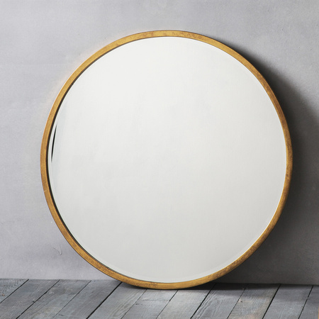 Higgins Okrągłe lustro w kolorze antycznego złota 800 x 800 mm