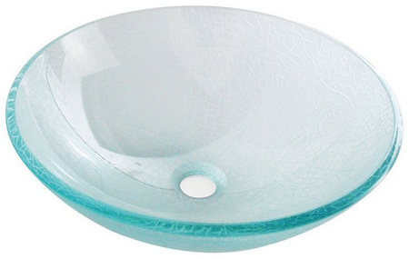 ICE szklana umywalka nablatowa średnica 42cm, czysty z piaskowaniem