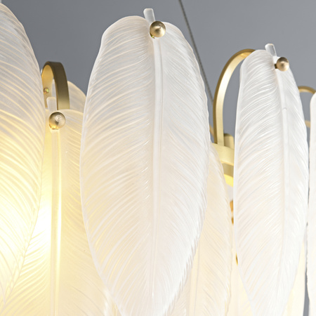 Lampa wisząca PIUMA 60 cm – biała, okrągła oprawa sufitowa