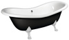 CHARLESTON wanna wolnostojąca 188x83x69cm, nogi białe, czarno/biała