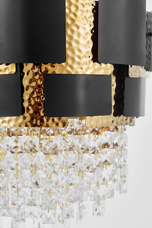 KLASYCZNY ŻYRANDOL KRYSZTAŁOWY CZARNO-ZŁOTY MOLINA D40