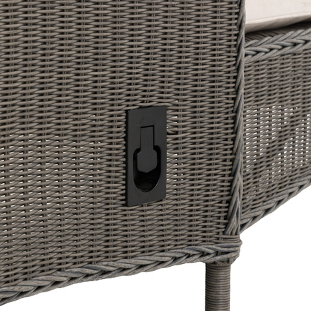 Leżak ogrodowy ASCOT Lounger – regulowany, technorattan, poduszki
