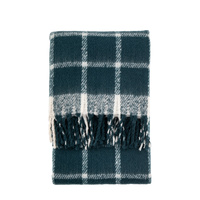 Poly Faux Mohair Check Throw Blue 1300x1500mm