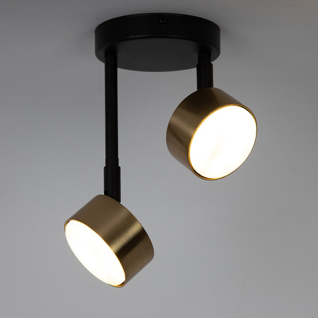 NEMO 2 plafon czarny/złoty szczotkowany