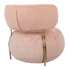 Fotel LOW TEDDY PINK różowy - stal