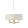 Highclere 3 Pendant Lght Chrome&Natural 350-1200mm