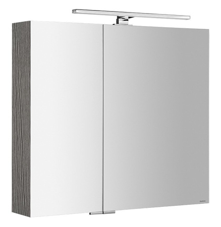 MIRRÓ szafka z lustrem z oświetleniem LED, 80x70x16cm, dąb srebrny